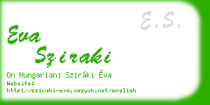 eva sziraki business card